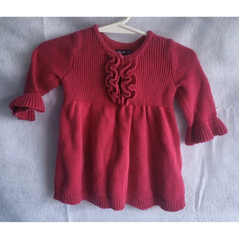 baby gap newborn 0/3 knit pink dress‎